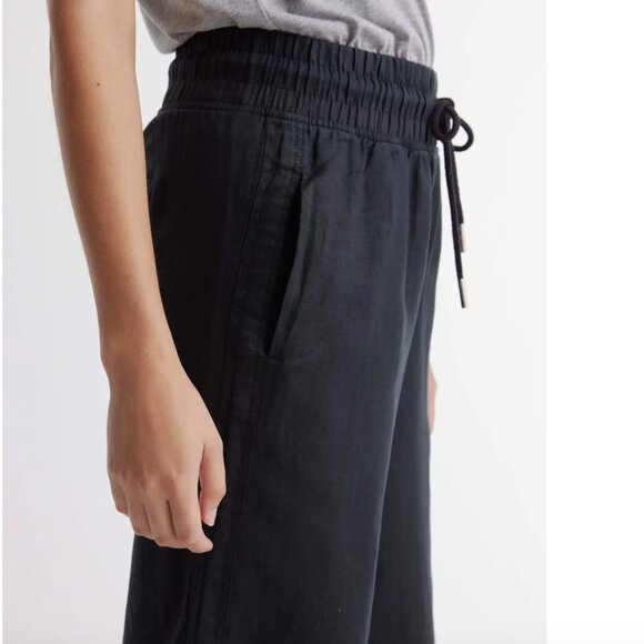 100% European Linen Wide Leg Pants in Black - Size L - Picture 4 of 7